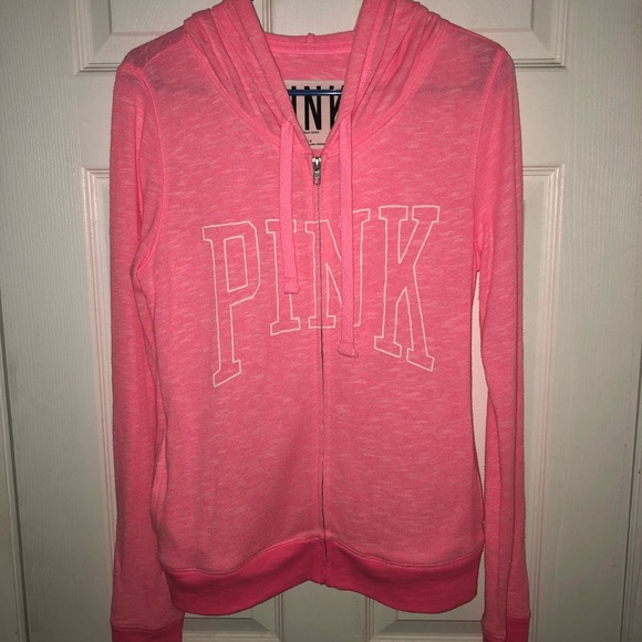 VS Pink Zip Up Hoodie - Picture 1 of 3